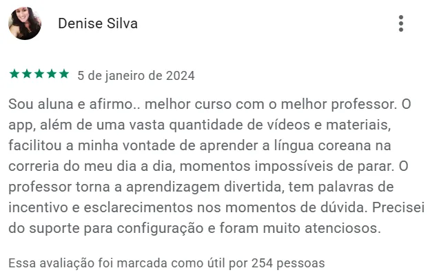 Avaliação de aluno no Google Play