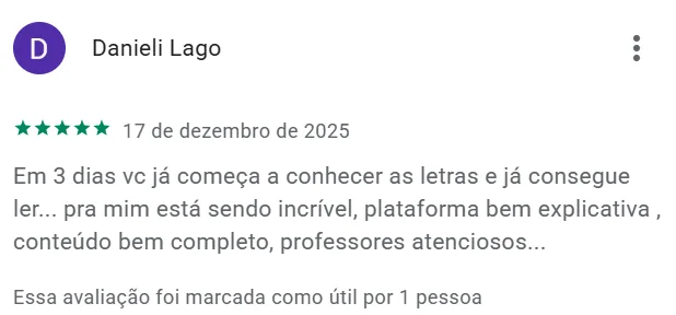 Avaliação de aluno no Google Play